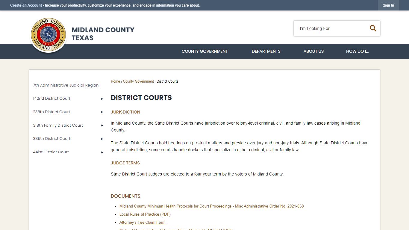 District Courts | Midland County, TX