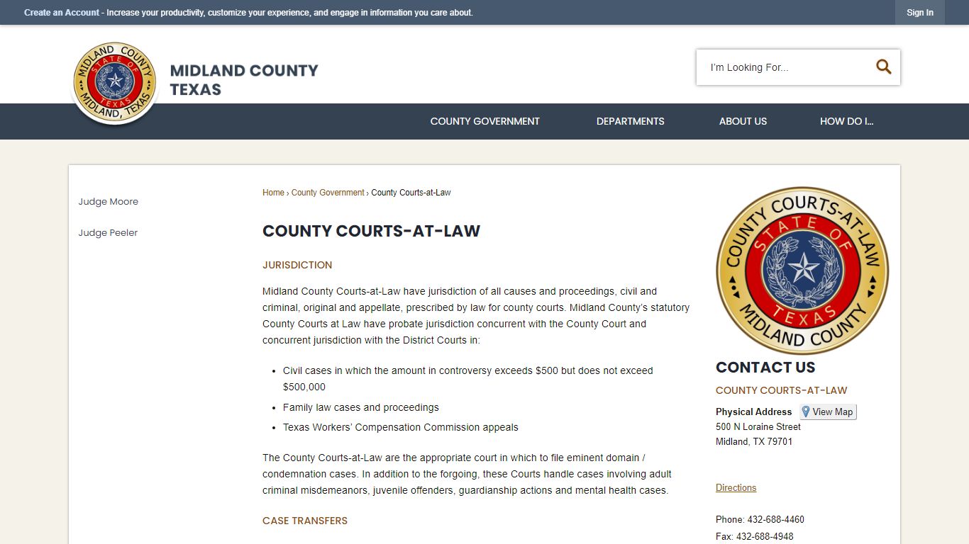 County Courts-at-Law | Midland County, TX
